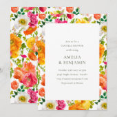 Kleurrijke papavers Bloemen Koppels Trouwdouche Kaart (Voorkant / Achterkant)