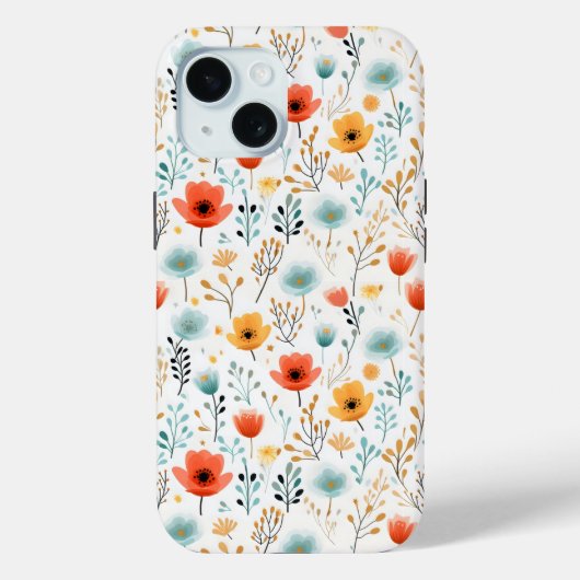 Kleurrijke papavers bloemmotief Case-Mate iPhone case (Achterkant)