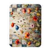 Kleurrijke papavers en patchwork magneet (Verticaal)