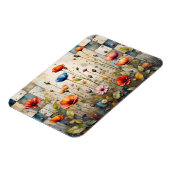 Kleurrijke papavers en patchwork magneet (Linkerzijde)