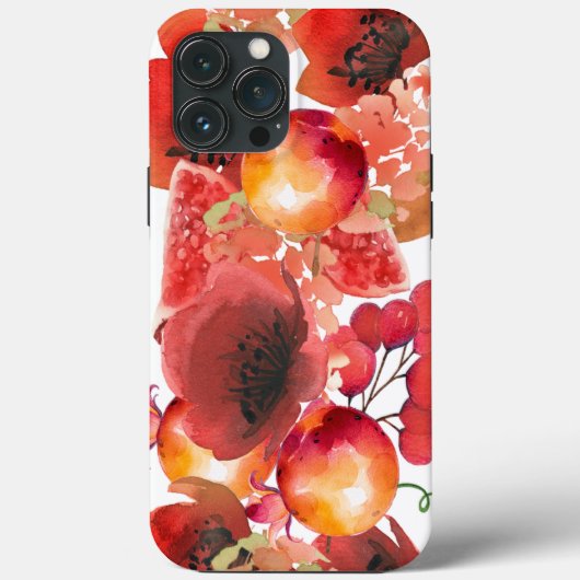 Kleurrijke papavers, fruit en bessen Case-Mate iPhone case (Achterkant)
