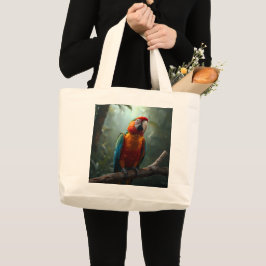 Kleurrijke papegaai canvas tas