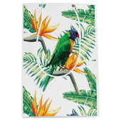 Kleurrijke papegaai en bloemen patroon medium cadeauzakje (Voorkant)
