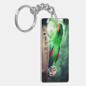 Kleurrijke papegaai Macaw Bird Sleutelhanger (Voorkant Links)