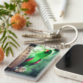 Kleurrijke papegaai Macaw Bird Sleutelhanger (Voorkant Rechts)