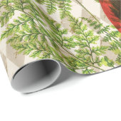 Kleurrijke papegaai met rode bladeren cadeaupapier (Rol Hoek)