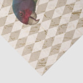 Kleurrijke papegaai met rode bladeren ontkoppelen tissuepapier (Detail)