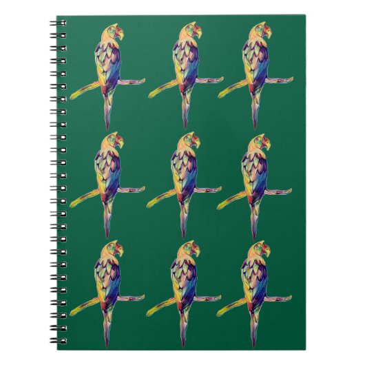 Kleurrijke Papegaai Notebook Notitieboek (Voorkant)