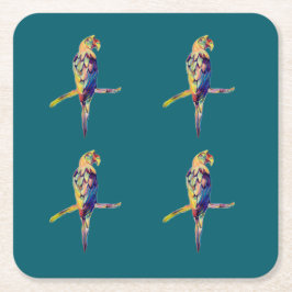 Kleurrijke papegaai Onderzetter