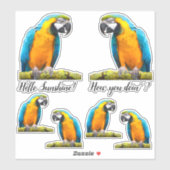 Kleurrijke papegaai op Aangepast kantoor Lichen Sticker (Vel)
