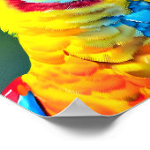 Kleurrijke papegaai op groene achtergrond poster (Hoek)