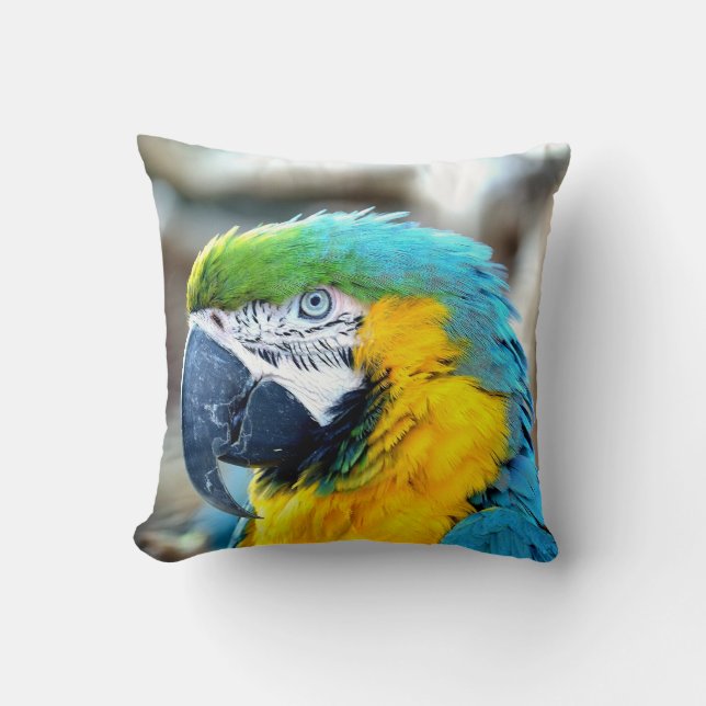 Kleurrijke papegaai - Pillow Kussen (Voorkant)