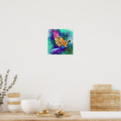 Kleurrijke papegaai poster waterverf (Keuken)