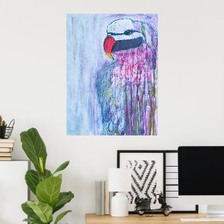 Kleurrijke Papegaai Schilderij Poster