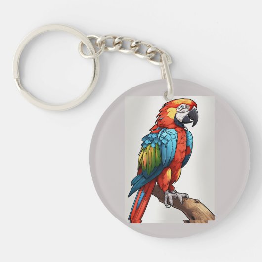Kleurrijke papegaai 🦜 sleutelhanger (Voorkant)