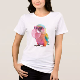 Kleurrijke Papegaai T-Shirt | Cute Bubblegum Vogel