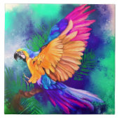 Kleurrijke papegaai Tegel Tegeltje (Voorkant)