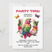 Kleurrijke Papegaai Tropisch Kinderverjaardagsfees Kaart (Voorkant)