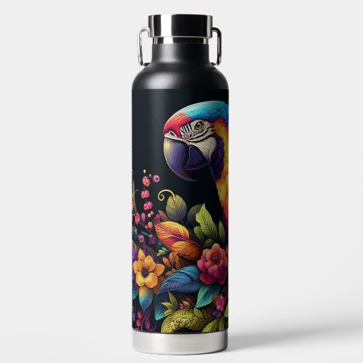 Kleurrijke Papegaai Waterfles (Voorkant)
