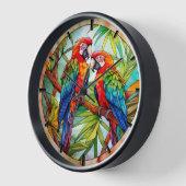 Kleurrijke papegaaien Glas in lood (Hoek)