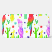 Kleurrijke papegaaien, met de hand getekend patroo Case-Mate iPhone case (Achterkant (horizontaal))