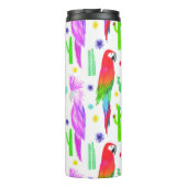 Kleurrijke papegaaien, met de hand getekend patroo thermosbeker (Achterkant)
