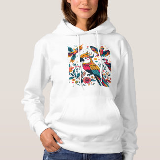 Kleurrijke papegaaien Tropische kunst Hoodie