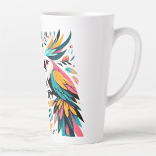 Kleurrijke papegaaien Tropische kunst Latte Mok