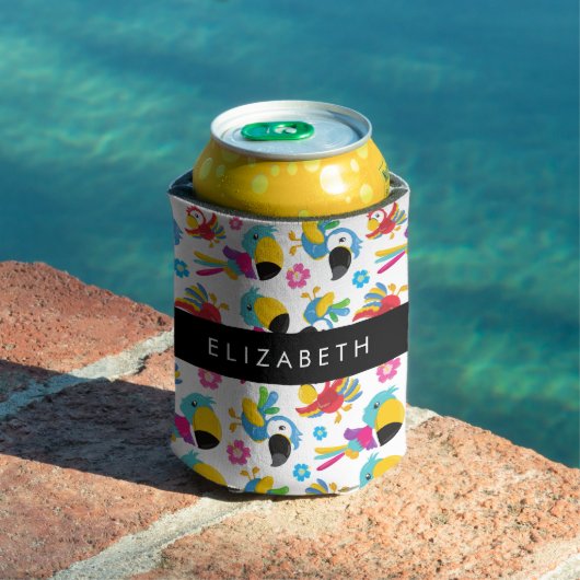 Kleurrijke papegaaien, tropische papegaaien, Jouw  Blikjeskoeler (Insitu Zwembad)