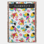 Kleurrijke papegaaien, tropische papegaaien, Jouw  Deken (Voorkant Verticaal)