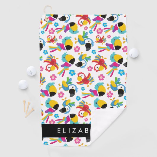 Kleurrijke papegaaien, tropische papegaaien, Jouw  Golfhanddoek (Insitu)