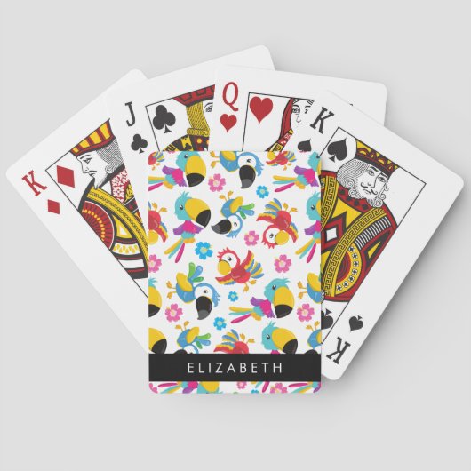 Kleurrijke papegaaien, tropische papegaaien, Jouw  Pokerkaarten (Achterkant)
