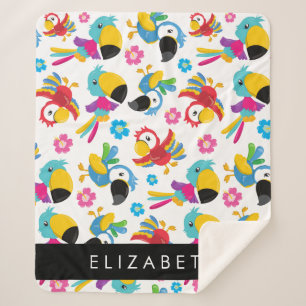 Kleurrijke papegaaien, tropische papegaaien, Jouw  Sherpa Deken