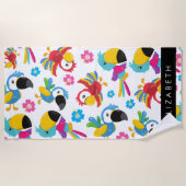 Kleurrijke papegaaien, tropische papegaaien, Jouw  Strandlaken (Voorkant)