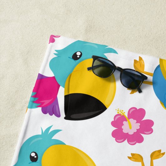 Kleurrijke papegaaien, tropische papegaaien, Jouw  Strandlaken (In situ)