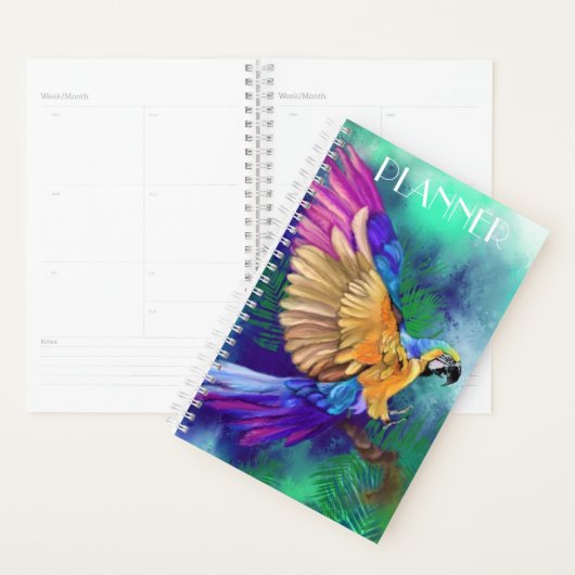 Kleurrijke papegaaiplanner planner (Display)