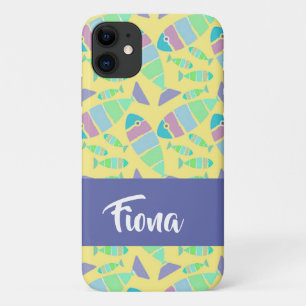 Kleurrijke papegaaivissen op geel Case-Mate iPhone case