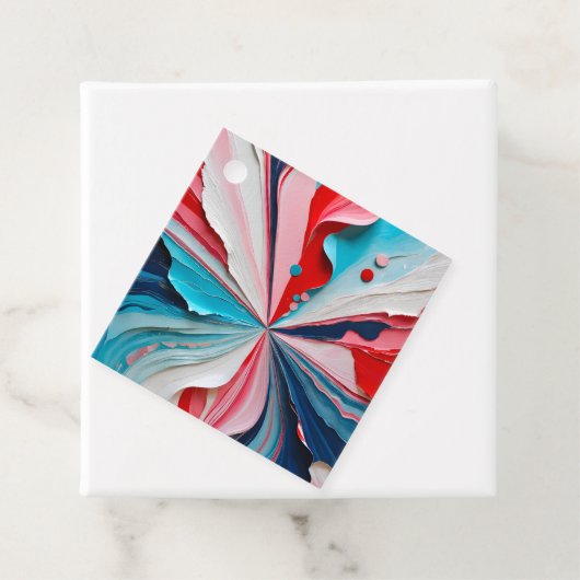 Kleurrijke Paper Collage Art Gift Labels (In situ)