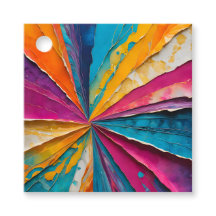 Kleurrijke Paper Collage Art Gift Labels