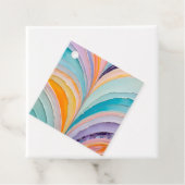 Kleurrijke Paper Collage Art Gift Labels (In situ)