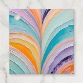 Kleurrijke Paper Collage Art Gift Labels (Voorkant)