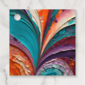 Kleurrijke Paper Collage Art Gift Labels (Voorkant)