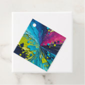 Kleurrijke Paper Collage Art Gift Labels (In situ)