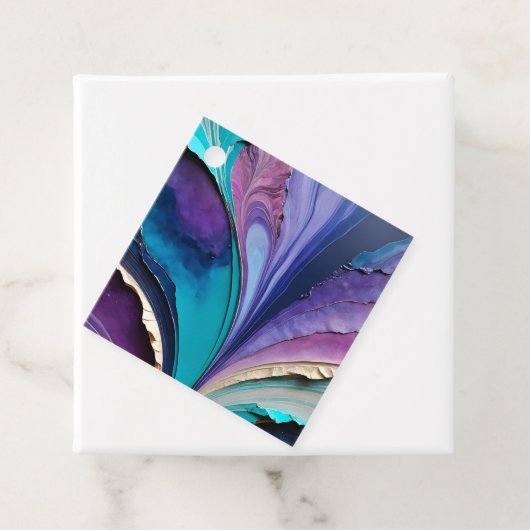 Kleurrijke Paper Collage Art Gift Labels (In situ)