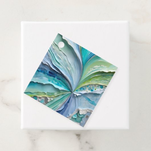 Kleurrijke Paper Collage Art Gift Labels (In situ)