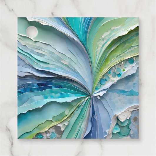 Kleurrijke Paper Collage Art Gift Labels (Voorkant)