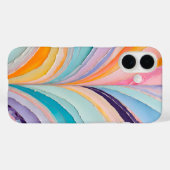 Kleurrijke Paper Collage Art iPhone Case (Achterkant (horizontaal))