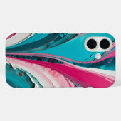 Kleurrijke Paper Collage Art iPhone Case (Achterkant (horizontaal))