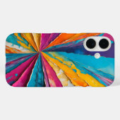 Kleurrijke Paper Collage Art iPhone Case (Achterkant (horizontaal))