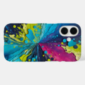 Kleurrijke Paper Collage Art iPhone Case (Achterkant (horizontaal))